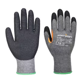   Grip 10 Latex megerősített hüvelykujjas kesztyű (12 pár) PW_A106G8RL Szürke/Fekete - L méret