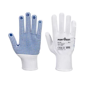   Nylon PVC pontozott kesztyű PW_A110WBRXS Fehér/Kék - XS méret