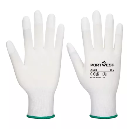 PU ujjbegymártott kesztyű PW_A121WHRL Fehér - L méret