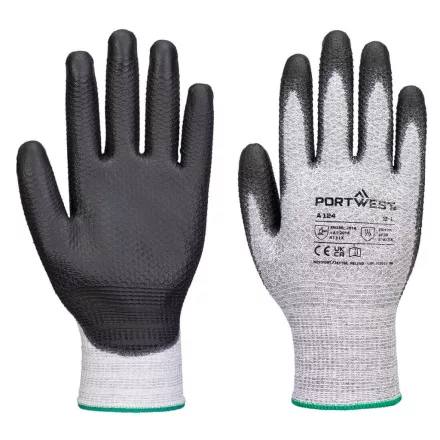 Grip 13 PU gyémántkötésű kesztyű (12 pár) PW_A124G8RM Szürke/Fekete - M méret