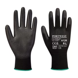   PU tenyérmártott kesztyű latexmentes (kiskereskedelmi csomag) PW_A128K8RL Fekete - L méret