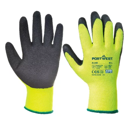 Thermal latex mártott kesztyű PW_A140BKRM Fekete - M méret