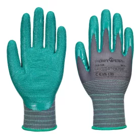   Grip 15 érdesített nitril kesztyű (12 pár) PW_A313G3RXXL Szürke/Zöld - XXL méret
