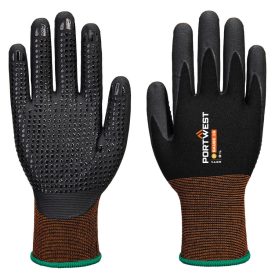   GP Grip 15 Nitril Mikrohabos pöttyözött kesztyű PW_A371K8RS Fekete - S méret