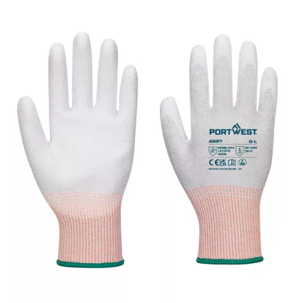 LR13 ESD PU tenyérmártott kesztyű - 12 pár/csomag PW_A697G6RXXL Szürke/Fehér - XXL méret
