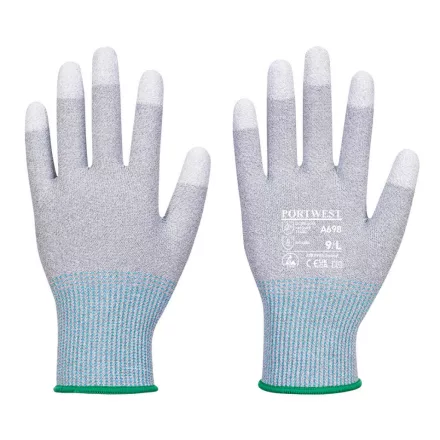 MR13 ESD PU ujjvégmártott kesztyű - 12-es csomag PW_A698G6RXXL Szürke/Fehér - XXL méret