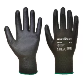   PU tenyérmártott kesztyű (288 pár) PW_AB129K8RXS Fekete - XS méret