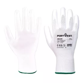   PU tenyérmártott kesztyű (288 pár) PW_AB129W6RL Fehér - L méret