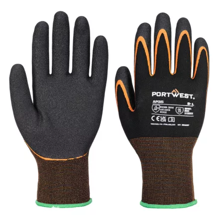 Grip 15 dupla nitril mártással ellátott kesztyű PW_AP35K1RL Fekete/Narancs - L méret