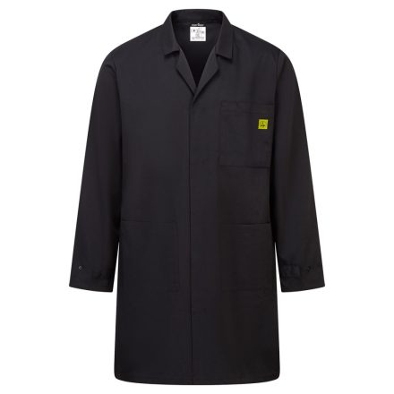 Antisztatikus ESD köpeny PW_AS10BKRM Fekete - M méret