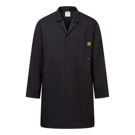 Antisztatikus ESD köpeny PW_AS10BKRS Fekete - S méret