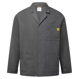   ESD antisztatikus labor kabát PW_AS18ZORXL Zoom szürke - XL méret