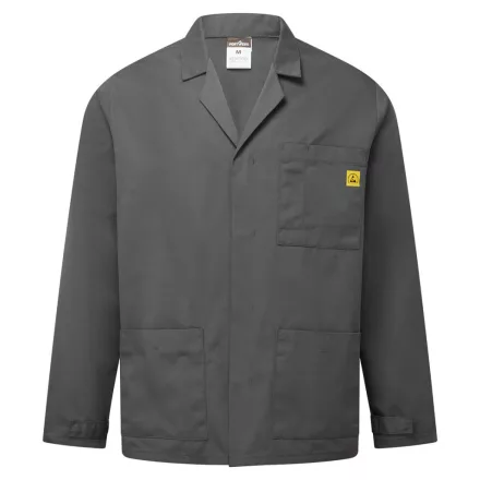 ESD antisztatikus labor kabát PW_AS18ZORXL Zoom szürke - XL méret