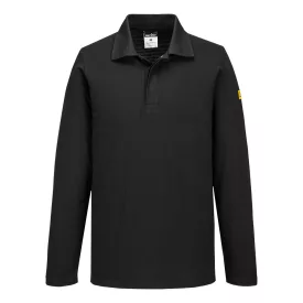   Antisztatikus hoszzú ujjú ESD póló L/S PW_AS23BKRS Fekete - S méret