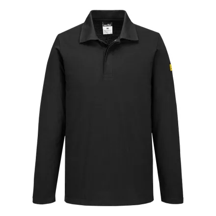 Antisztatikus hoszzú ujjú ESD póló L/S PW_AS23BKRXXL Fekete - XXL méret