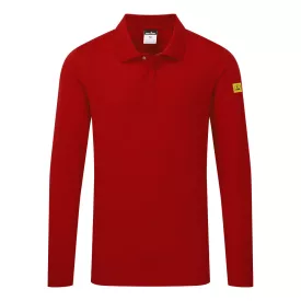   Antisztatikus hoszzú ujjú ESD póló L/S PW_AS23DRRXXL Mélypiros - XXL méret