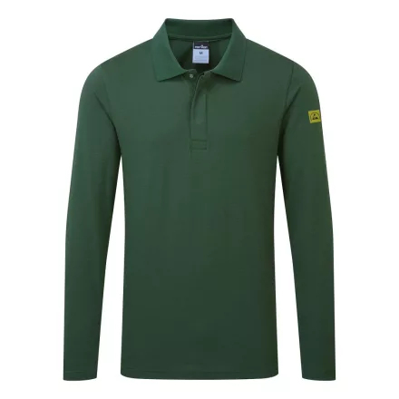 Antisztatikus hoszzú ujjú ESD póló L/S PW_AS23FGRM Erdőzöld - M méret