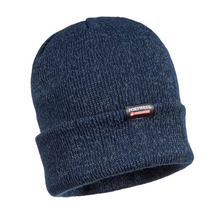 Bélelt kötött fényvisszaverő Yarn sapka PW_B026NAR Navy -  méret
