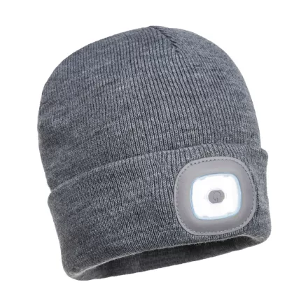 Beanie USB újratölthető LED-es fejlámpa  PW_B029GRR Szürke -  méret