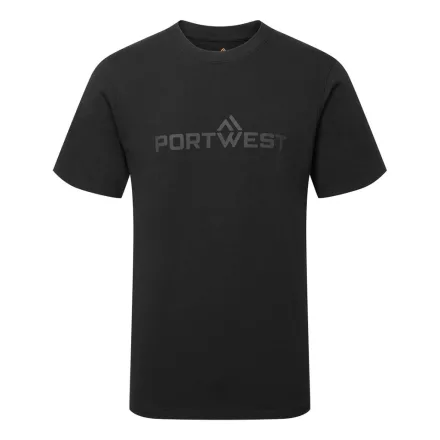 Portwest pamut póló S/S PW_B198BKR4XL Fekete - 4XL méret