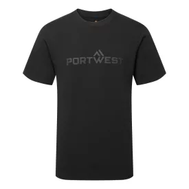   Portwest pamut póló S/S PW_B198BKRXXXL Fekete - XXXL méret