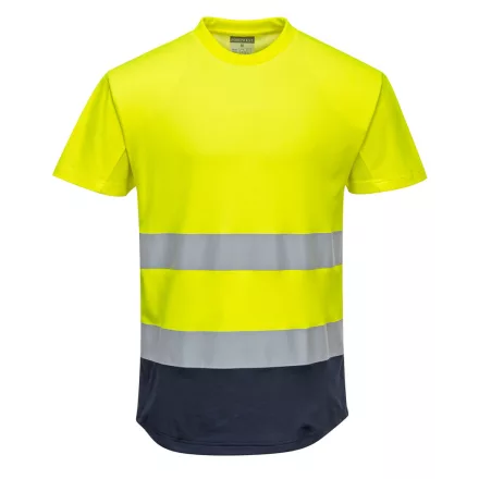 Kéttónusú Mesh póló  PW_C395YNRM Sárga/Navy - M méret
