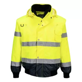   Hi-Vis 3 az 1-ben kontrasztos bomber dzseki  PW_C465YNRL Sárga/Navy - L méret