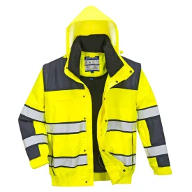   Hi-Vis Classic Bomber dzseki  PW_C466YNRXXXL Sárga/Navy - XXXL méret
