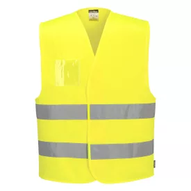   Jól láthatósági mellény - Dupla azonosítókártya tartóval  PW_C475YERL/XL Sárga - L/XL méret