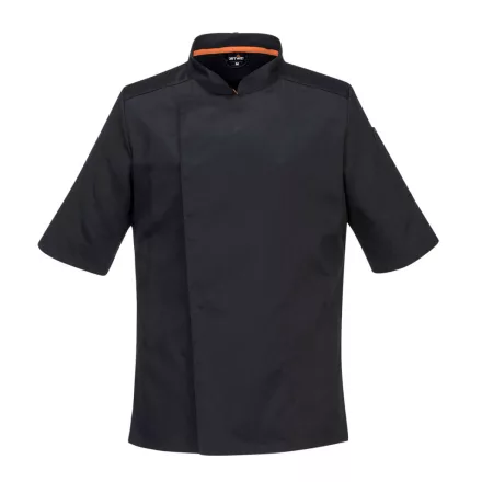 MeshAir Pro rövid ujjú séfkabát PW_C738BKRM Fekete - M méret