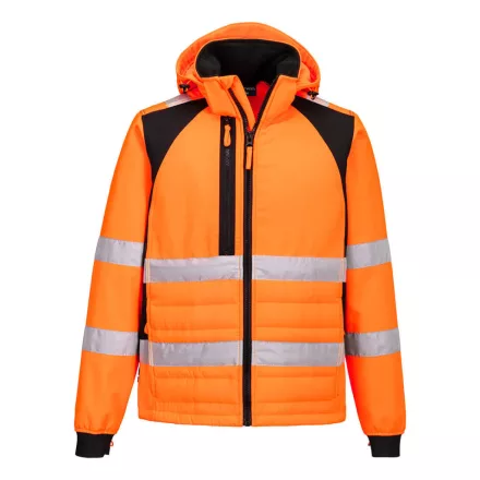 WX2 Eco Hi-Vis hibrid kabát PW_CD863OBRM Narancs/Fekete - M méret