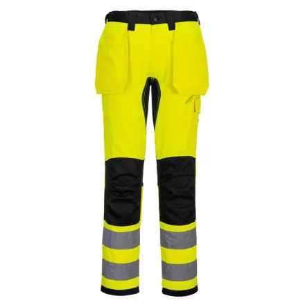 WX2 Hi-Vis nadrág lezippzározható lengőzsebbel PW_CD889YBR32 Sárga/Fekete - 32 méret