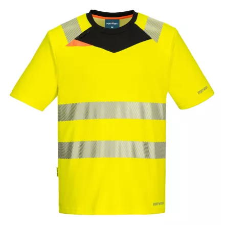 DX4 Hi-Vis póló S/S PW_DX413YBRXL Sárga/Fekete - XL méret