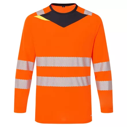 DX4 Hi-Vis hosszú ujjú póló L/S PW_DX416OBRM Narancs/Fekete - M méret