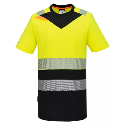 DX4 Hi-Vis Class 1 póló S/S PW_DX434YBRM Sárga/Fekete - M méret