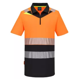   DX4 Hi-Vis cipzáros Class 1 póló S/S  PW_DX435OBR6XL Narancs/Fekete - 6XL méret