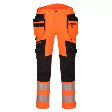 DX4 Hi-Vis nadrág lezippzározható lengőzsebbel PW_DX442OBR38 Narancs/Fekete - 38 méret