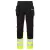 DX4 Hi-Vis nadrág lezippzározható lengőzsebbel PW_DX457YBR48 Sárga/Fekete - 48 méret