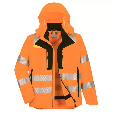 DX4 Hi-Vis 4 az 1-ben kabát PW_DX466OBRL Narancs/Fekete - L méret