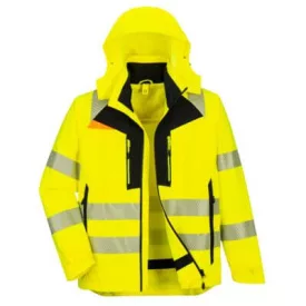   DX4 Hi-Vis 4 az 1-ben kabát PW_DX466YBRXXXL Sárga/Fekete - XXXL méret