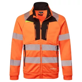   DX4 Hi-Vis kapucnis cipzáras pulóver PW_DX477OBR4XL Narancs/Fekete - 4XL méret
