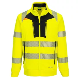  DX4 Hi-Vis kapucnis cipzáras pulóver PW_DX477YBRXL Sárga/Fekete - XL méret