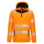 DX4 Hi-Vis 1/4 zippzáras kapucnis pulóver PW_DX482OBRS Narancs/Fekete - S méret