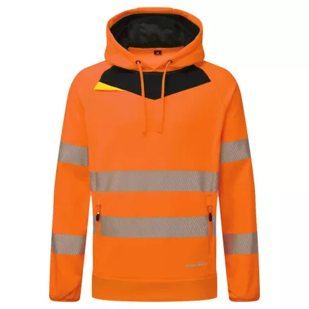 DX4 Hi-Vis kapucnis pulóver PW_DX483OBRM Narancs/Fekete - M méret
