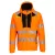 DX4 Hi-Vis cipzáras kapucnis pulóver PW_DX484OBRL Narancs/Fekete - L méret