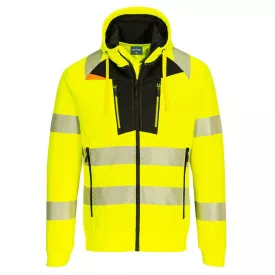   DX4 Hi-Vis cipzáras kapucnis pulóver PW_DX484YBRXXL Sárga/Fekete - XXL méret