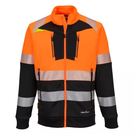 DX4 Hi-Vis 1. osztályú tölcsér nyakú cipzáras pulóver  PW_DX490OBRL Narancs/Fekete - L méret