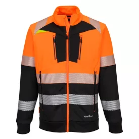   DX4 Hi-Vis 1. osztályú tölcsér nyakú cipzáras pulóver  PW_DX490OBRS Narancs/Fekete - S méret
