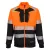 DX4 Hi-Vis 1. osztályú tölcsér nyakú cipzáras pulóver  PW_DX490OBRXL Narancs/Fekete - XL méret
