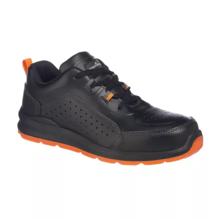 Portwest Compositelite perforált biztonsági Trainer S1P PW_FC09BKO37 Fekete/Narancs - 37 méret